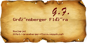 Grünsberger Flóra névjegykártya
